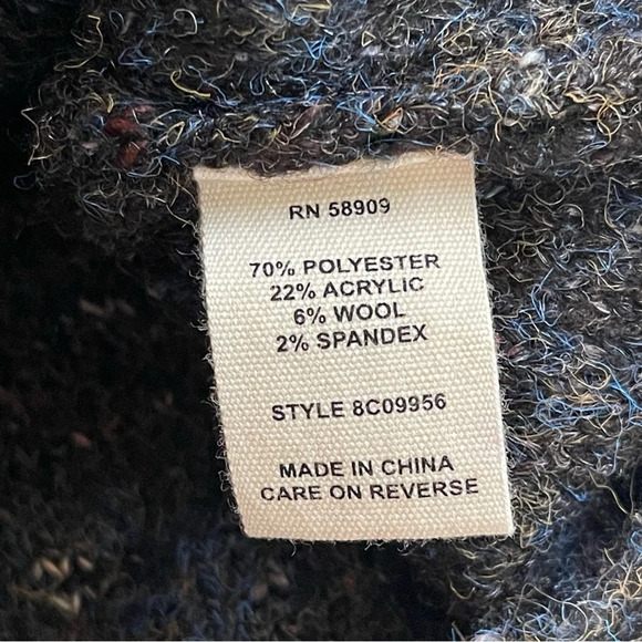 NWT Chelsea & Violet Ruffle Shoulder Sweater Dress Slate wool blend brown SZ S - Picture 12 of 12